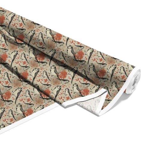 OUTDOOR DEKOSTOFFE OXFORD - Motiv Meise Eberesche I DX058