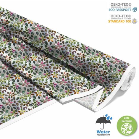 OUTDOOR DEKOSTOFFE OXFORD - Motiv metallische Blumen