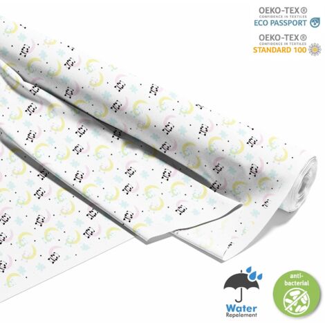 OUTDOOR DEKOSTOFFE OXFORD - Motiv Panda auf dem Mond