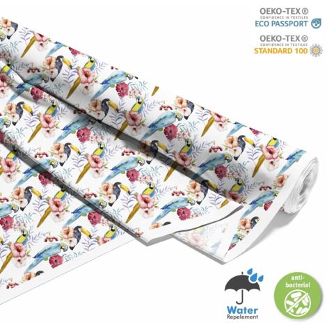 OUTDOOR DEKOSTOFFE OXFORD - Motiv Papageien und Tukan I DX086