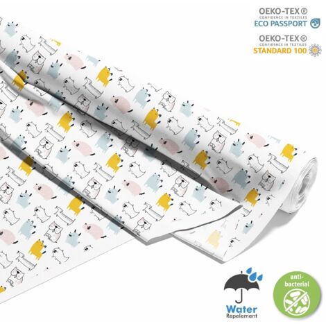 OUTDOOR DEKOSTOFFE OXFORD - Motiv pastellfarbene Hunde I DX665