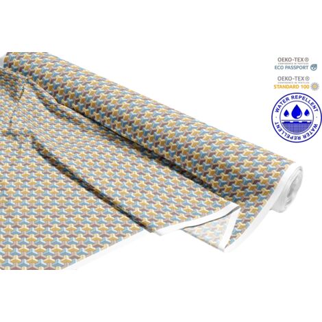 OUTDOOR DEKOSTOFFE OXFORD - Motiv räumliche Figuren bunte I DR103