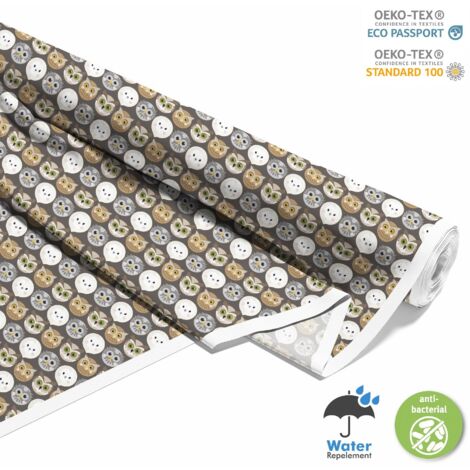 OUTDOOR DEKOSTOFFE OXFORD - Motiv runde Eulen