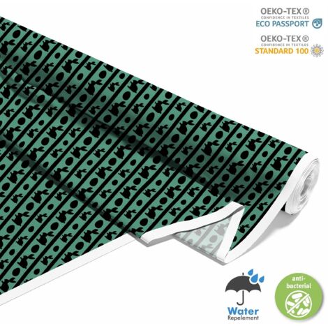 OUTDOOR DEKOSTOFFE OXFORD - Motiv schwarze Hasen und Eier I DX379