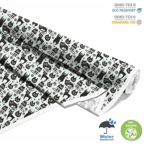 OUTDOOR DEKOSTOFFE OXFORD - Motiv schwarze Katze