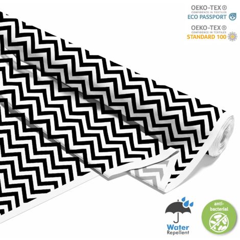 OUTDOOR DEKOSTOFFE OXFORD - Motiv Schwarzer Zickzack
