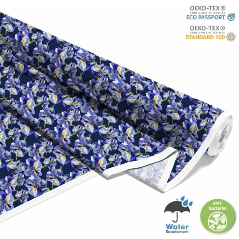 OUTDOOR DEKOSTOFFE OXFORD - Motiv Schwertlilien I DX076