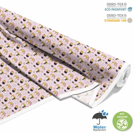 OUTDOOR DEKOSTOFFE OXFORD - Motiv Shiba-Inu-Sushi mit Wasabi