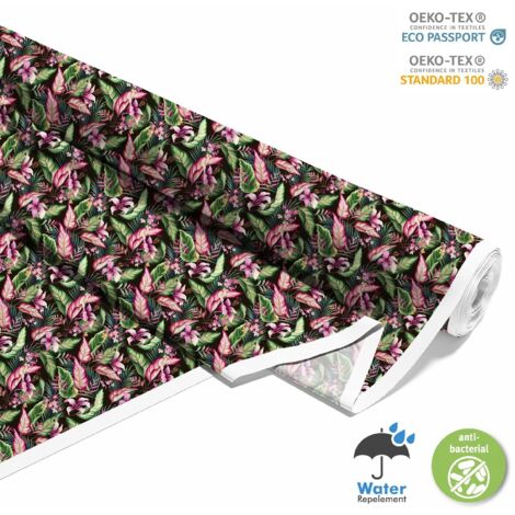 OUTDOOR DEKOSTOFFE OXFORD - Motiv tropische Blumen 2 I DX297