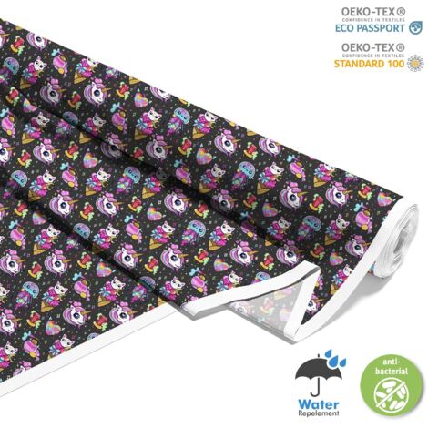 OUTDOOR DEKOSTOFFE OXFORD - Motiv verschiedene Kawaii-Elemente