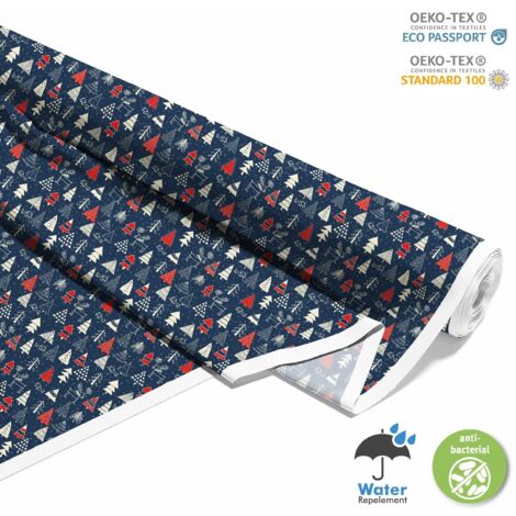 OUTDOOR DEKOSTOFFE OXFORD - Motiv Weihnachtsbäume im Winter I DX281