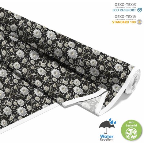 OUTDOOR DEKOSTOFFE OXFORD - Motiv weiße Blumen