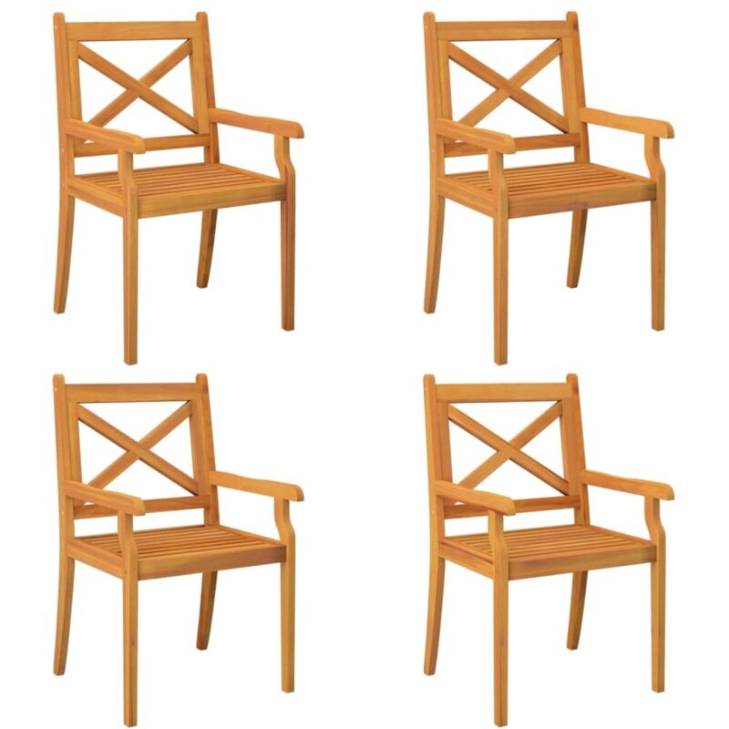Outdoor Dining Chairs 4 Pcs Solid Wood Acacia Vidaxl