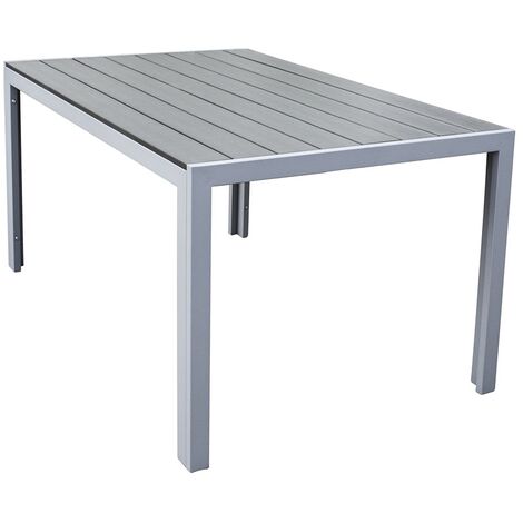 Outdoor Dining Table Durable Garden Furniture Aluminium Frame in Grey - Grey