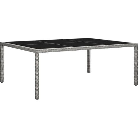 Outdoor Dining Table Grey 200x150x74 cm Poly Rattan vidaXL