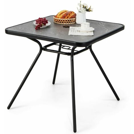 Outdoor Dining Table Patio Bistro Table Coffee Tea Table with 42mm Umbrella Hole