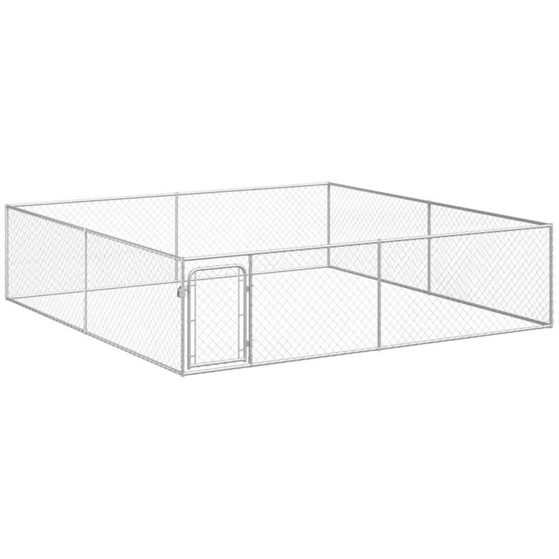 Outdoor Dog Kennel Galvanised Steel 4x4x1 M Vidaxl
