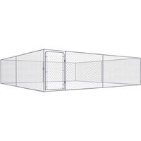 Outdoor Dog Kennel Galvanised Steel 4x4x1 m