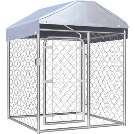 Outdoor Dog Kennel with Roof 100x100x125 cm