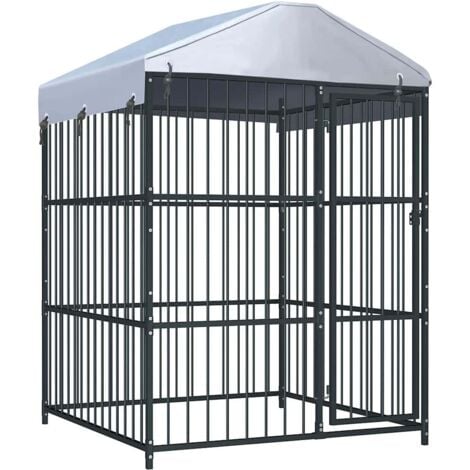Outdoor Dog Kennel with Roof 150x150x210 cm vidaXL