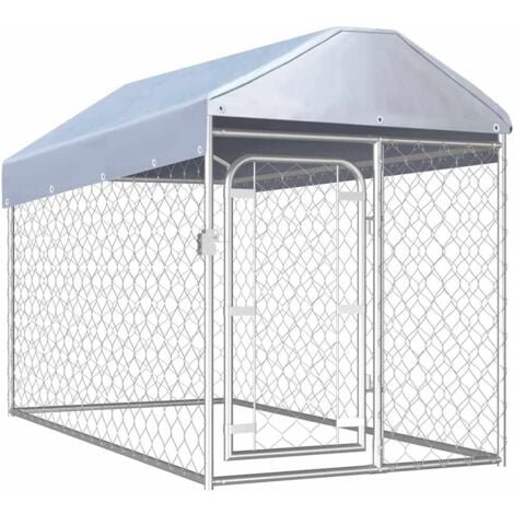 Outdoor Dog Kennel with Roof 200x100x125 cm vidaXL
