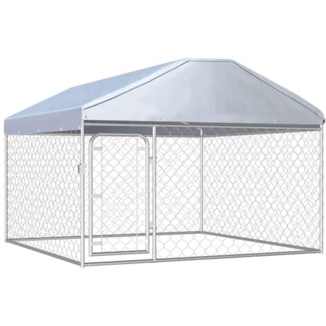Outdoor Dog Kennel with Roof 200x200x135 cm vidaXL
