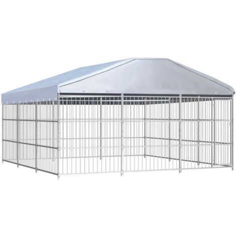Outdoor Dog Kennel with Roof 450x450x200 cm