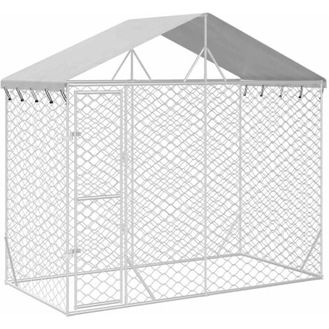 Outdoor Dog Kennel with Roof Silver 3x1.5x2.5 m Galvanised Steel vidaXL