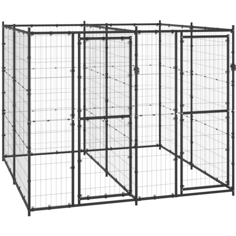 Outdoor Dog Kennel，Dog House，Dog Shelter Steel 4.84 m² VSVS985768