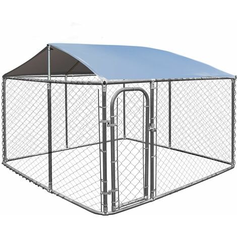 Outdoor Dog Playpen Heavy Duty Dog Kennel Metal Dog Fence With Weterproof Cover