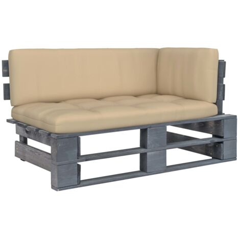 Outdoor-Ecksofa Paletten Kiefernholz Imprägniert Grau