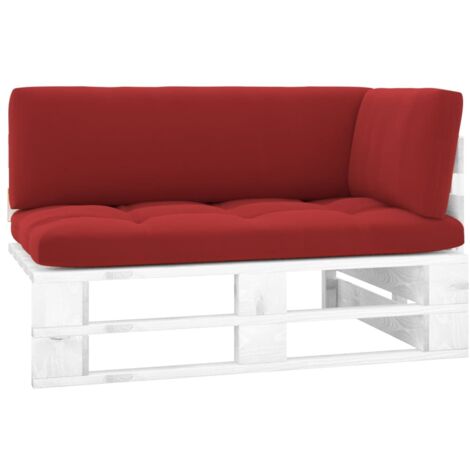 Outdoor-Ecksofa Paletten Kiefernholz Imprägniert Weiß vidaXL