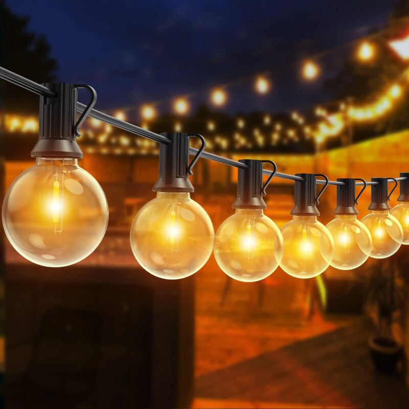 Outdoor Fairy Lights, 30M led Fairy Lights with 50+2 Shatterproof Bulbs, IP44 Waterproof led Fairy Lights for Patio, Garden, Wedding, Party