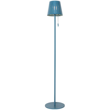 Outdoor Floor Lamp Blue Incl. LED 3-Step Dimmable on Solar - Ferre