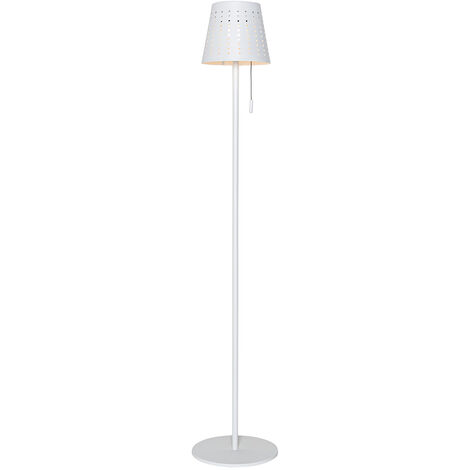 QAZQA Outdoor floor lamp white incl. LED 3-step dimmable on solar - Ferre