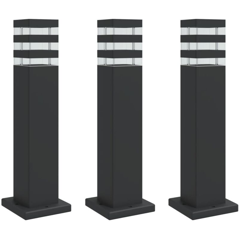 Image of Outdoor Floor Lamps 3pcs Black 50&hellip;