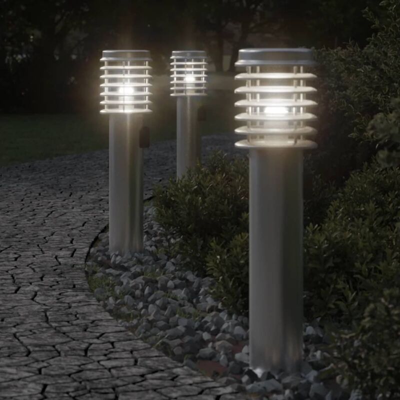 Image of Outdoor Floor Lamps with Outlet 3pcs&hellip;