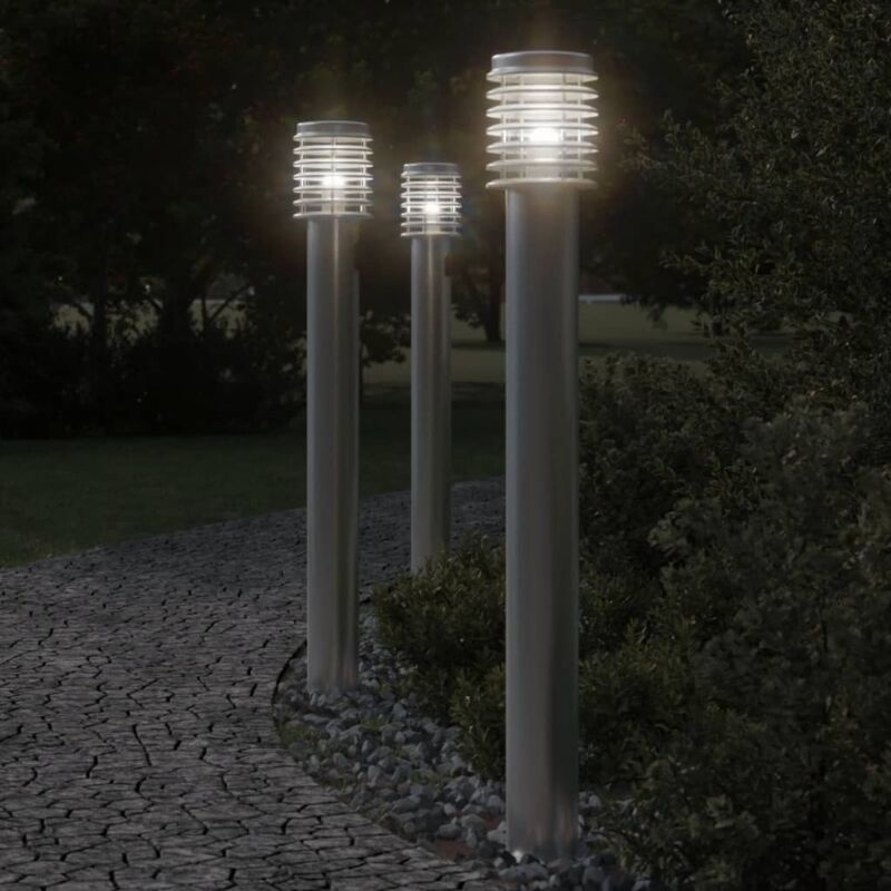 Image of Outdoor Floor Lamp Silver 110cm Stainless&hellip;