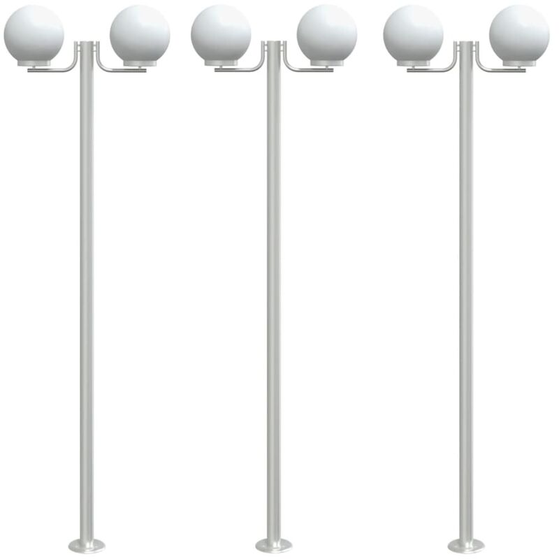 Image of Outdoor Floor Lamps 3pcs Silver 215&hellip;
