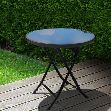 main image of "Outdoor Folding Round Garden Coffee Table, 60x60x70CM"