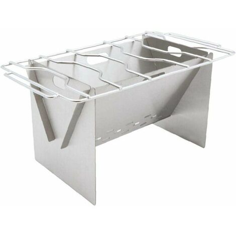 Outdoor Folding Stove Grill Camping Fire Pit Portable Folding Stainless Steel Cookware with Backpacking Grill Plate Mountaineering Camping Supplies
