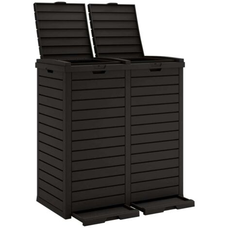 Outdoor Garbage Bin Black 78x41x86 cm Polypropylene vidaXL