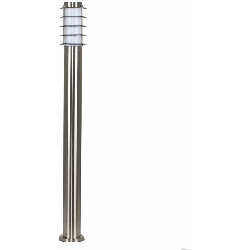 Minisun - Outdoor Garden Lighting IP44 Stainless Steel Bollard 1000mm - No Bulb