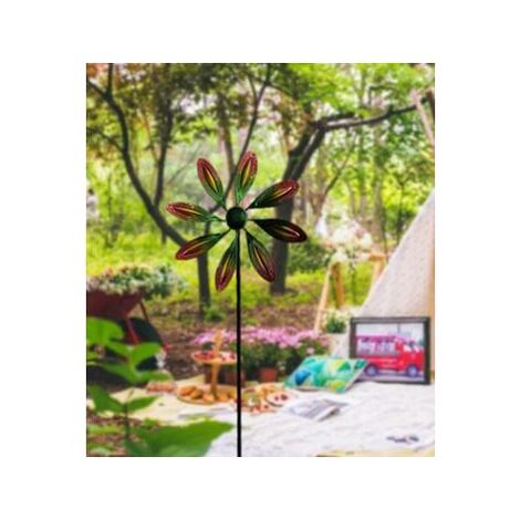 main image of "Outdoor Garden Rotary Iron Art Windmill Decorative Crafts Rainbow Color Windmill plugin,model:Rainbow Color"