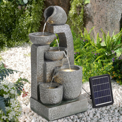 Outdoor Garden Solar powered Water Fountain,Grey