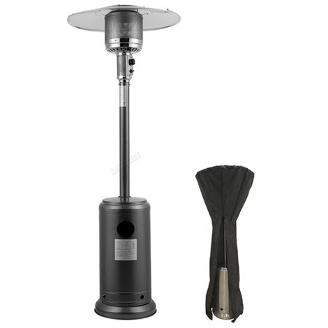 Outdoor Gas Patio Heater Silver Powder Coated Hammered Metal 5KW - 12KW