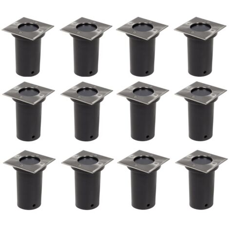 Outdoor Ground Lights 12 pcs Square vidaXL