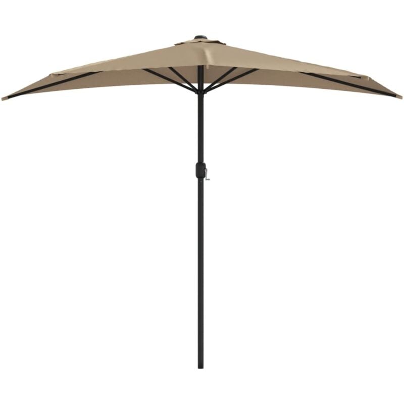 Vidaxl - Garden Parasol with Aluminium Pole Taupe 270x144 cm Half