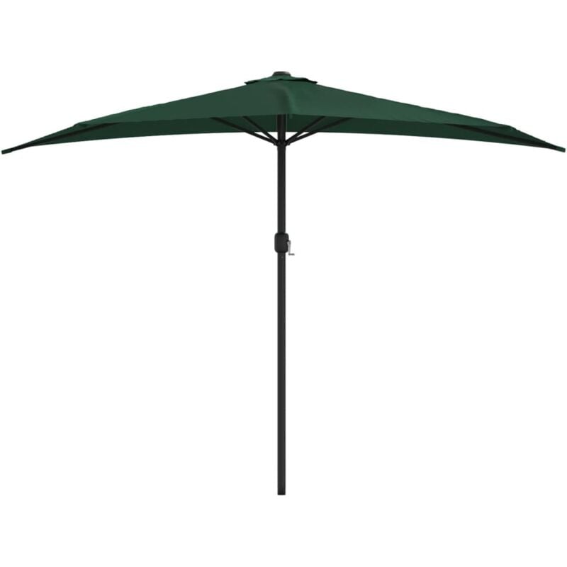 Vidaxl - Garden Parasol with Aluminium Pole Green 300x155 cm Half