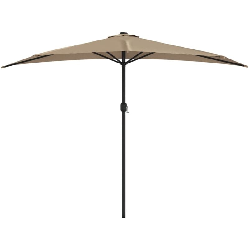 Vidaxl - Garden Parasol with Aluminium Pole Taupe 300x155 cm Half